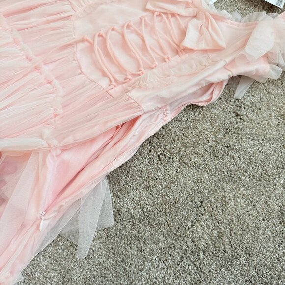 NEW AMY JANE LONDON Amy Jane London Evangeline Ruffle Maxi Dress Pink Size XS - Picture 8 of 15